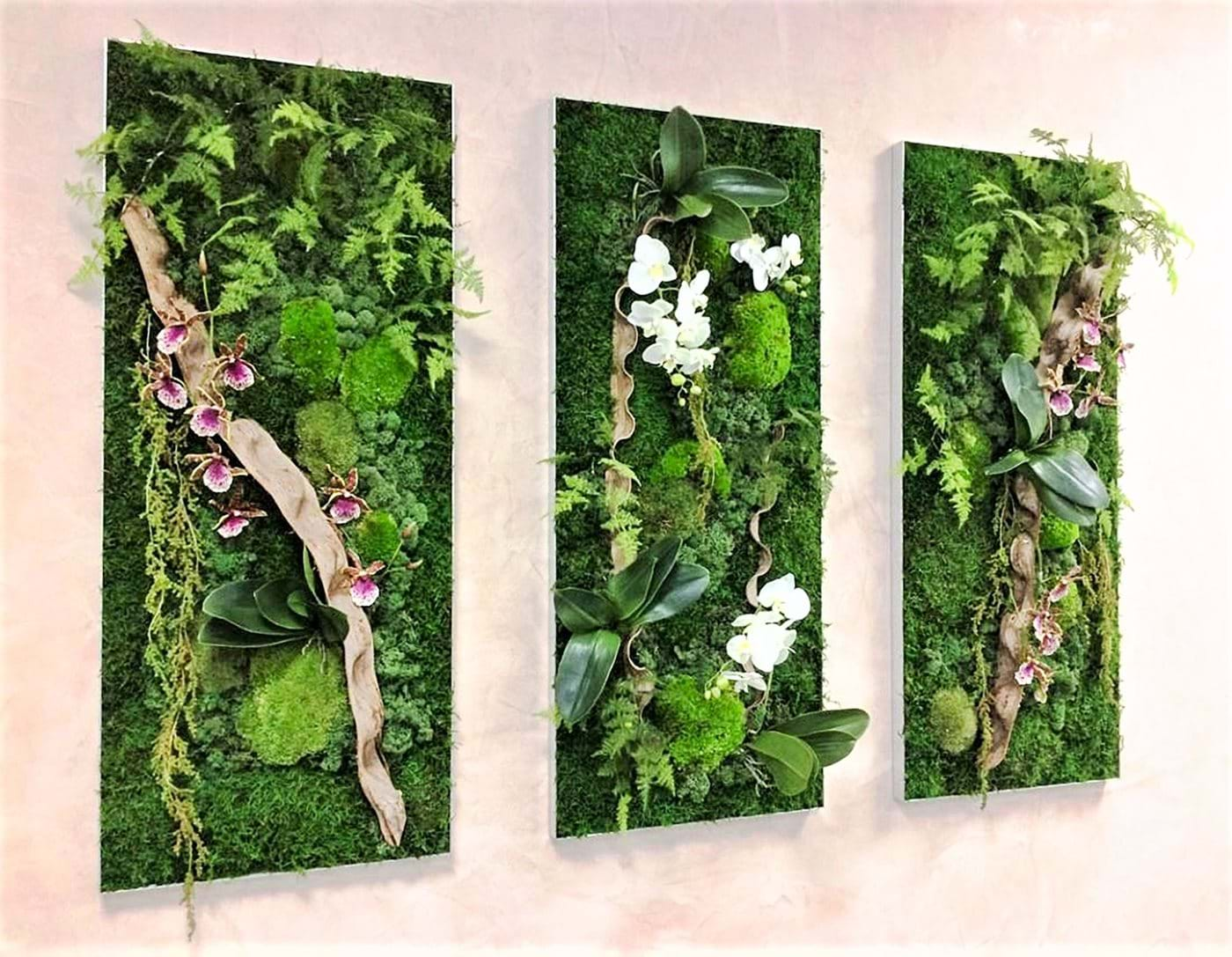 Moss Wall Art Kit/diy Moss Art/moss and Flower Hanging Wall Art/do